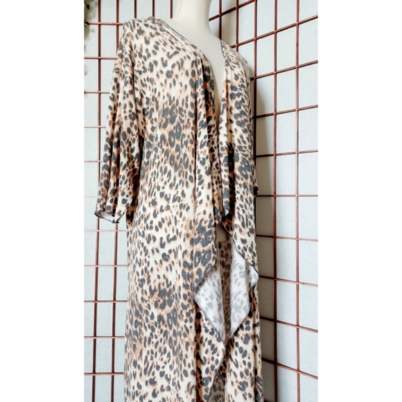 Lularoe Leopard Print Open Front Duster Cardigan - Picture 10 of 15